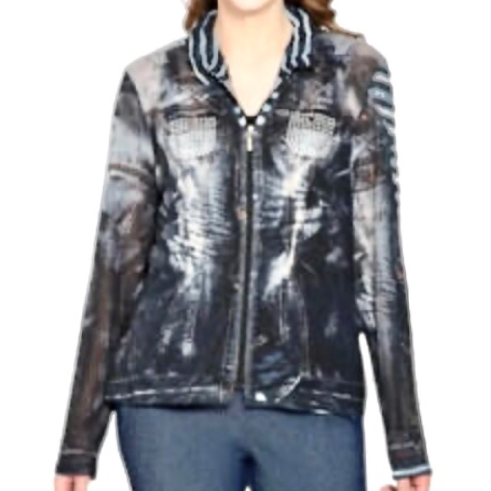 Damee Whimsigoth Mesh Denim Look Jacket